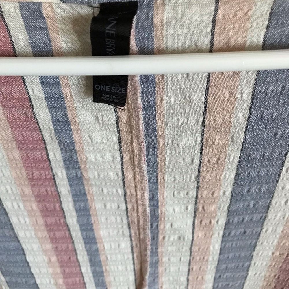 Lane Bryant Women’s one size open front striped duster shrug cardigan top - Picture 3 of 4